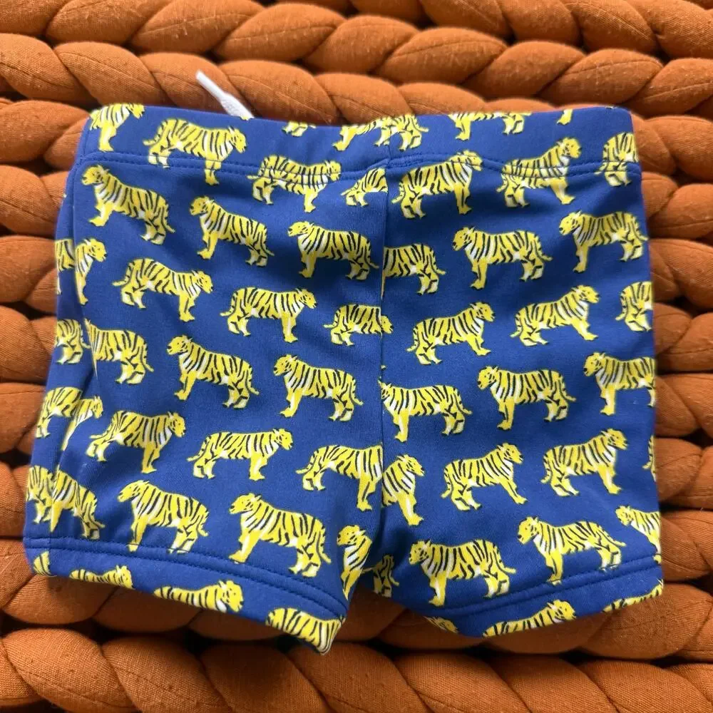 Janie & Jack Baby Boy Euro Swimmer Swimsuit Swim Bottoms 0-3 Months Blue Tiger